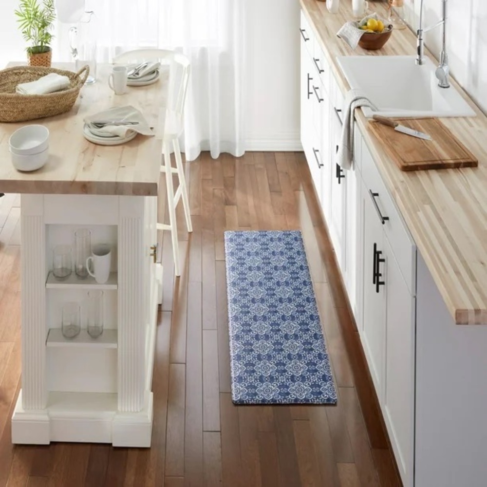 Better Homes & Gardens Azmi Kitchen Mat, Blue, 20"W × 60"L